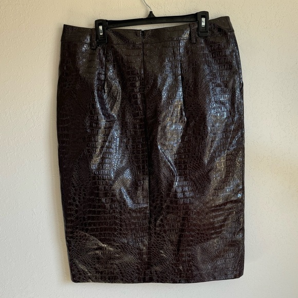 Rachel Comey for Target Dark Brown Purple Alligator Button Down Skirt Women’s 16 - Picture 4 of 5